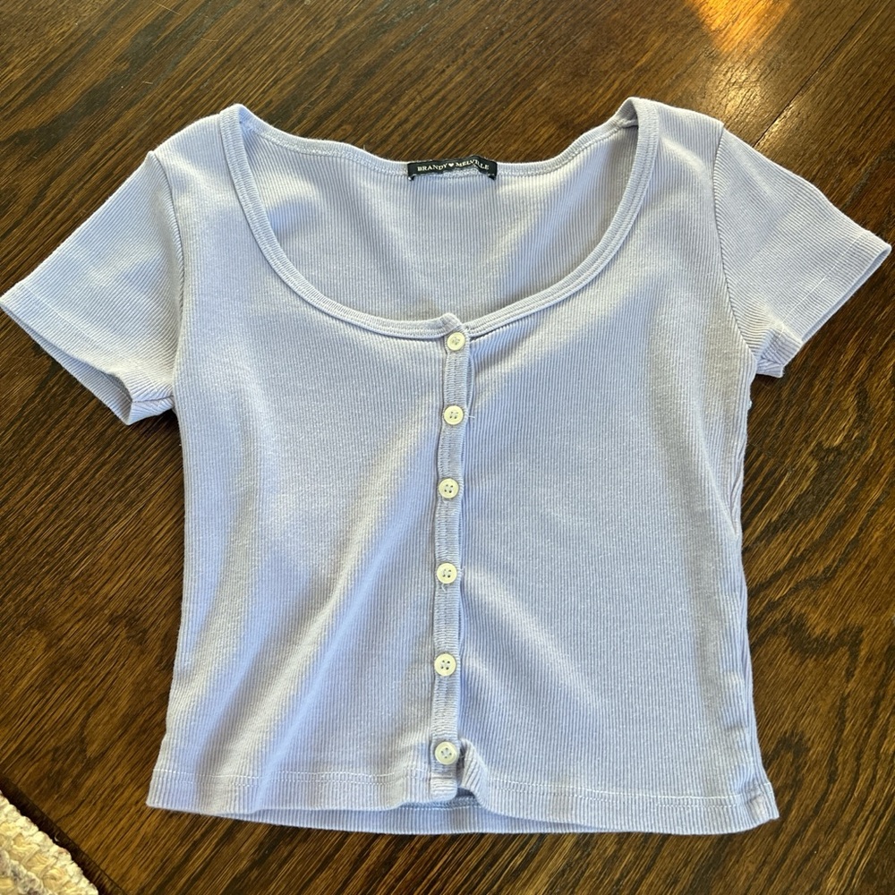 Brandy Melville blue baby tee